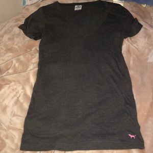 Gray Victoria’s secret pink vneck